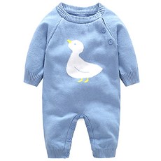 맘스케어 신생아용 순면니트 오리 우주복
