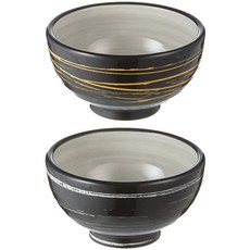 신창희그릇 도요 검은투톤 밥공기 세트, 노랑, 회색, 1세트