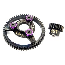 HOTRACING STE256鋼製小齒輪和大齒輪組 18t/56t 32p, BK, 1套