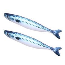 Block Mart 貓咪貓薄荷絨毛玩具, 鯖魚, 2個