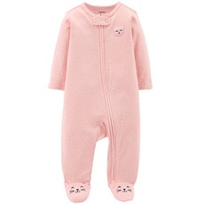 카터스 베이비 여아 집업 면 소재 고양이 코튼 슬립&플레이