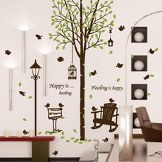 홈코디 행복의 흔들의자, 다크브라운+올리브그린