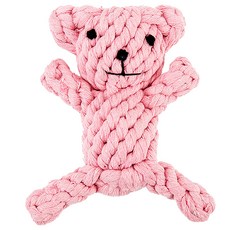딩동펫 곰돌이실타래 강아지장난감, 핑크, 1개