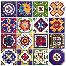 薩卡特卡斯 北歐風磁磚貼紙 16張組, 混色