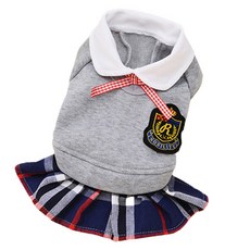 블럭마트 애견 원피스, 그레이 치마, 1개