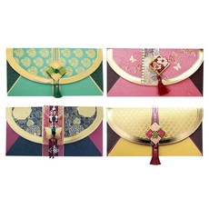 은세 고급진주펄지 수공예 용돈봉투 4종 세트 fb207-1234, 혼합색상, 1세트