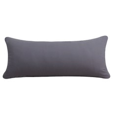 BED&DECO 素色長型靠枕套+枕芯組, 木炭
