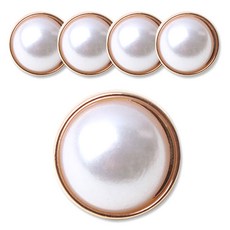 패션포인트 블라우스 진주단추 라운드 10 mm, 골드, 5개