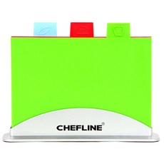 CHEFLINE 索引衛生砧板組, 1套, 砧板3件 + 支架