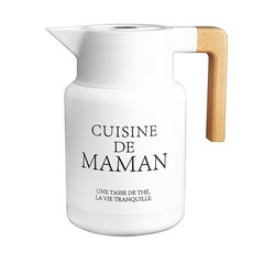 DALPAENGI LIVING De Maman系列不鏽鋼保溫保冷茶壺, 1.5L, 白色, 1個