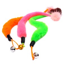 Healing Time 可填充水貂絨毛絨尾巴釣魚逗貓棒 NH-054, 隨機發貨, 3個