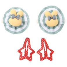 이츠독 애견용 래빗캔디 헤어핀 그린 세트, A2, 1세트