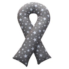 BED&DECO 星星圖案U型抱枕, 歐洲灰