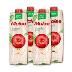 Malee 蘋果汁, 4瓶, 1L