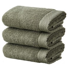 SOFT TOUCH 頂級飯店毛巾 150g 40支精梳棉 40 x 80 cm, 橄欖綠, 3個