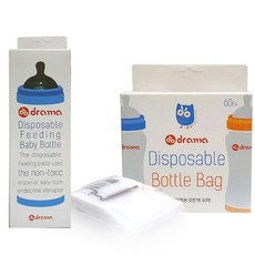 drama Y型奶嘴瓶+奶瓶袋 10入, 藍色+奶粉袋 60入