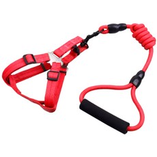 Block Mart 中大型犬用繩索胸背帶套組 XL, 紅色, 1個
