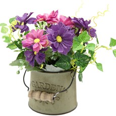 행복한마을 데이지 조화 화분, 퍼플, 1개