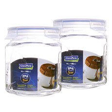 Glasslock 方形玻璃密封罐, 方形玻璃密封罐 1.5L, 2個