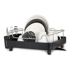 LIVING HAPPY 餐具瀝水收納架, 黑色的, 1入