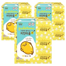 Gudetama 100 張 3 層廚房毛巾, 100張, 9盒