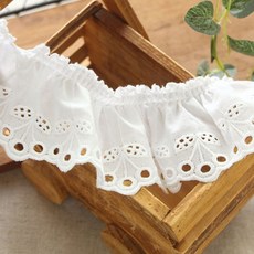 Kohas iD 刺繡百褶花邊 180cm, 白色, 1入