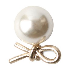 時尚焦點 羅伯託 珍珠鈕扣 18mm, 珍珠 + 金色, 5個