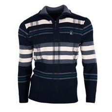 MASTER BEAR 男士高級線條拼色羊毛針織襯衫 CTMP2019