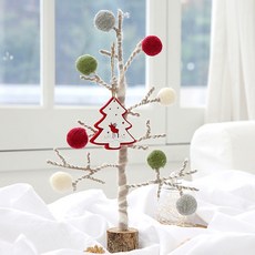 幸福村 WOOL 手工樹枝聖誕室內裝飾, 混合顏色, 1個