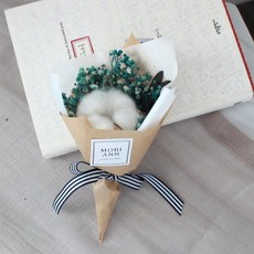 莫里安飄飄的棉花迷你花束, 藍色