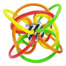 Manhattan Toy Winkel 繽紛軟管固齒球玩具, Bright, 1個