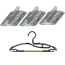 Komode 旋轉魔術衣架, 黑色 + 綠色, 30個