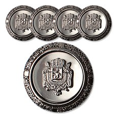 皇家感鈕扣 25mm, 黑色, 5個