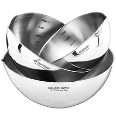 KITCHEN FLOWER 不鏽鋼攪拌盆3件組, 銀色
