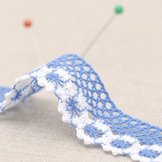 HAPPY BEARS 雙色扭股蕾絲花邊 20 mm, 海軍藍, 2個