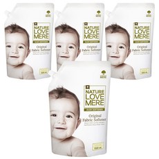 NATURE LOVE MERE 經典嬰幼兒衣物柔軟精 草本花園香 補充包, 1.3L, 4個