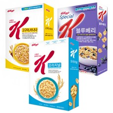 스페셜케이 오리지날 480g + 고구마앤바나나 450g + 블루베리 420g 시리얼볼 세트