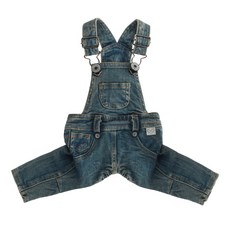 PUPPY ANGEL GEOLGINE牛仔吊帶褲造型狗狗衣 PA-OR177, 海軍