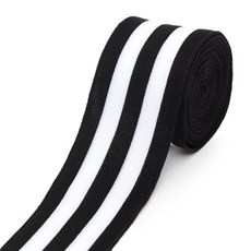 雙色條紋裝飾膠帶 40 mm, 黑色 + 白色, 1個