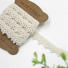 Cohas ID Petit Etoile 幸運草棉質蕾絲膠帶, 象牙白, 2個