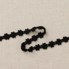 해피베어스 쁘띠 미뇽 코튼 레이스 테이프, 블랙, 2개