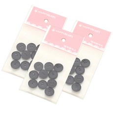 해피베어스 심플 캔디 단추 12 mm, 블랙, 30개