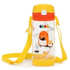 VIVA 印花吸管水瓶+肩帶, 黃色, 380ml