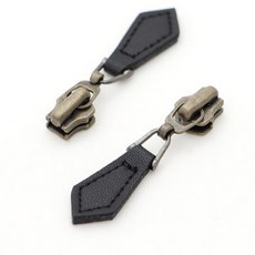 해피베어스 가죽 슬라이더 양장 지퍼 5호, 앤틱골드 + 블랙, 4개