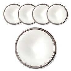 圓形鈕釦 25mm, 白色的, 5個