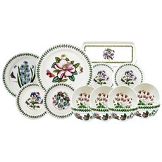 PORTmeIRION 波特玫琳恩 botanic garden植物印花4人份碗盤餐具組, 混色, 餐具15入, 1組