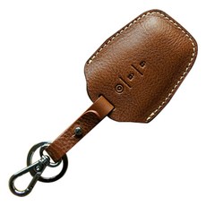 HERMANN 雙龍汽車專用 New Smart Key 皮革鑰匙套 SS10, 橡木干邑色, 雙龍3鍵式