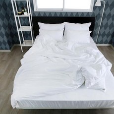 CLAMOP 120支素色純棉飯店床墊套, 白色