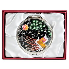 [八福商會 傳統工藝品] 高級螺鈿手拿鏡(孔雀) 傳統紀念品 外國人禮物, 1個
