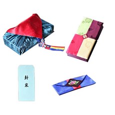 [팔복상회 전통공예품] 현금 예단 세트 (그린 투어 말린) 전통 기념품 전통결혼 혼례품, 신랑(봉채) 4색함 / 예단보 청색 추가 / 예단 서식지 추가